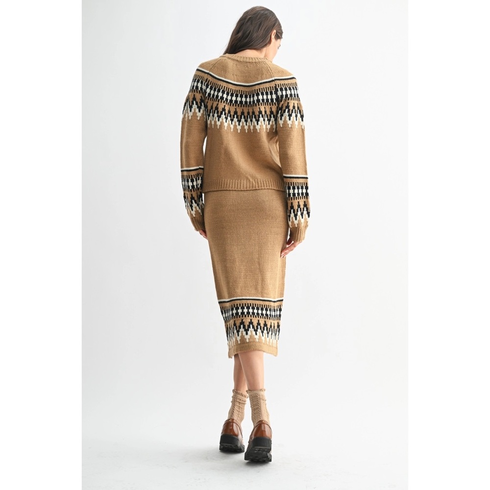 ISLE KNIT CARDIGAN AND SKIRT SET IN MOCHA - Picture 9 of 9